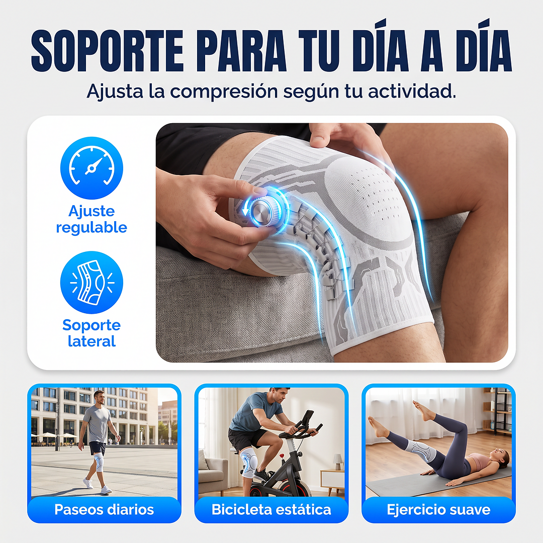 Rodillera ajustable con rueda que no se cae
