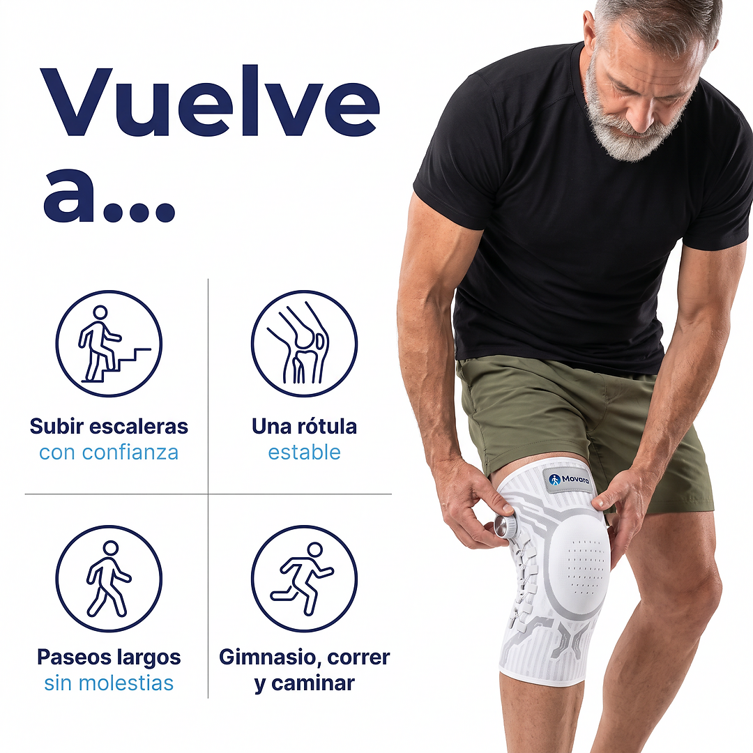 Rodillera ajustable con rueda que no se cae